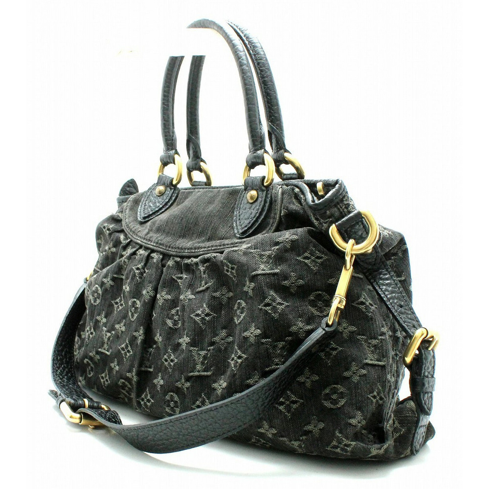 Louis Vuitton Monogram Neo Black Handbag Shoulder Denim Noir Cabby Bag